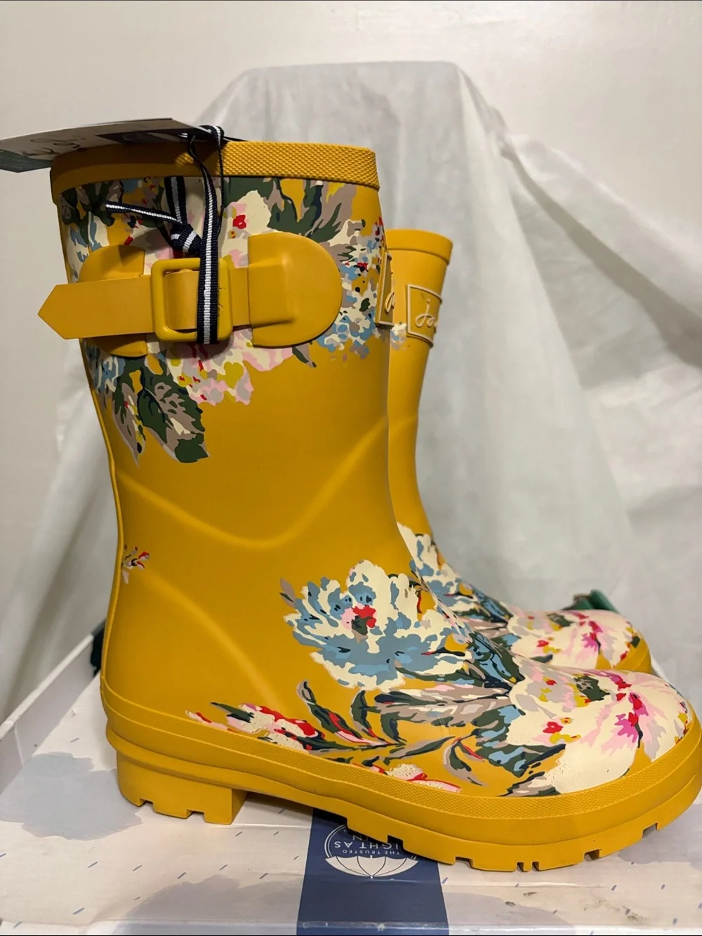 Joules Floral Rain Boots size US 7 NWT